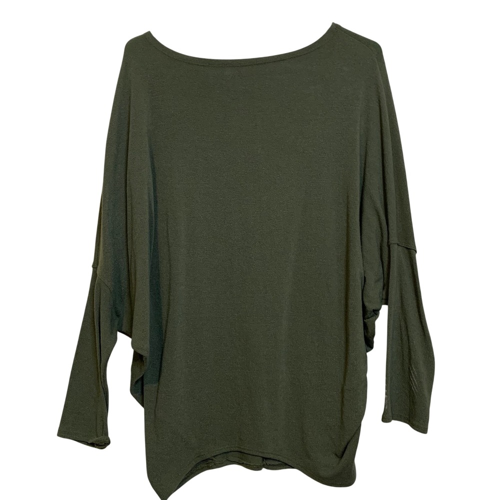 Alya Olive Green Dolman Batwing Sleeve Knit Top XL 9910-00